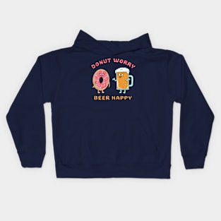 Donut worry beer happy Kids Hoodie